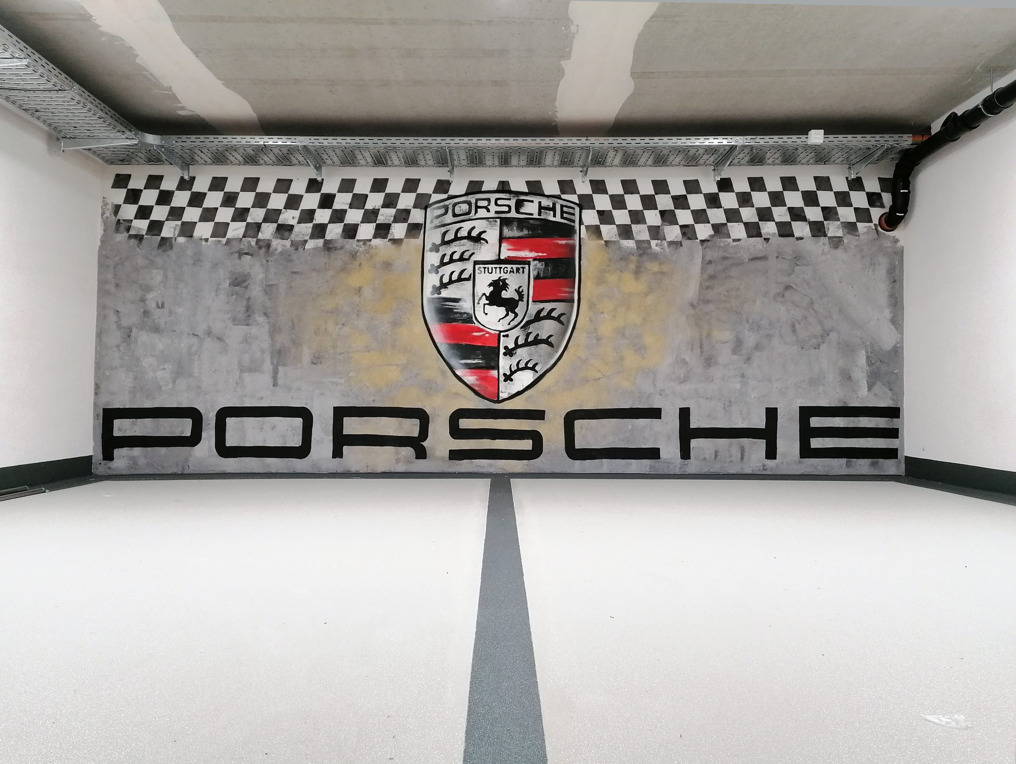 Detailansicht des Porsche-Graffitis