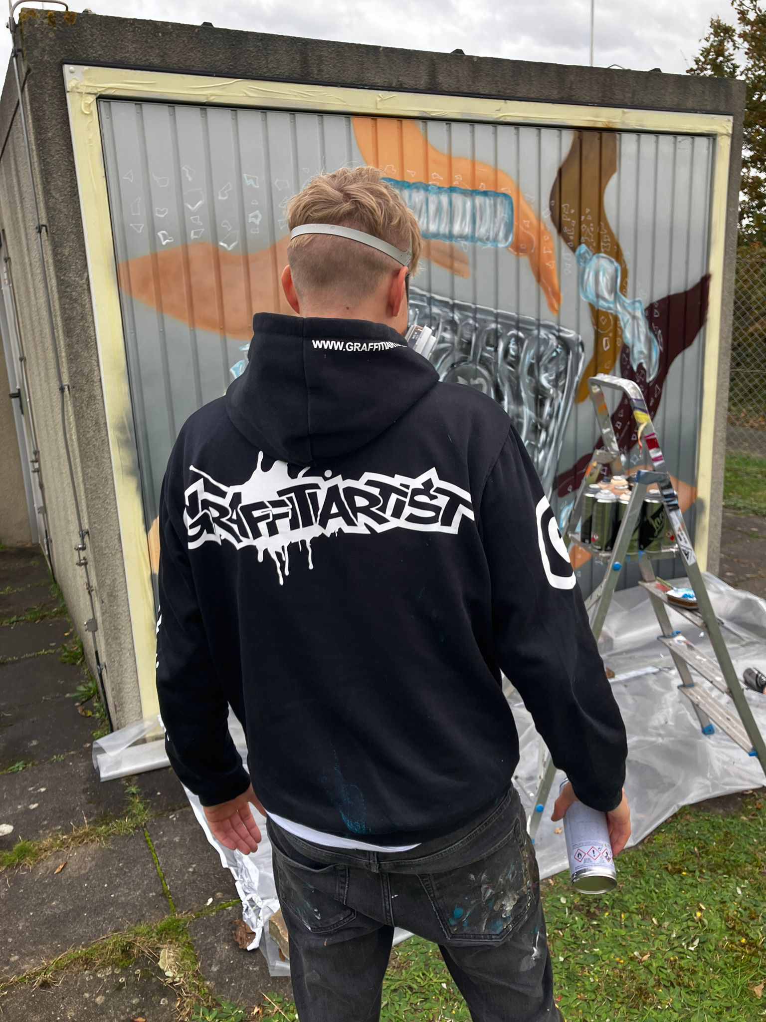 Graffitiartist bei der Arbeit