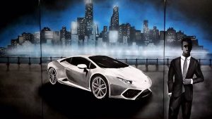 Lamborghini-mit-Skyline