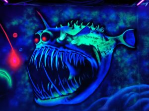 Schwarzlichtgraffiti Fisch