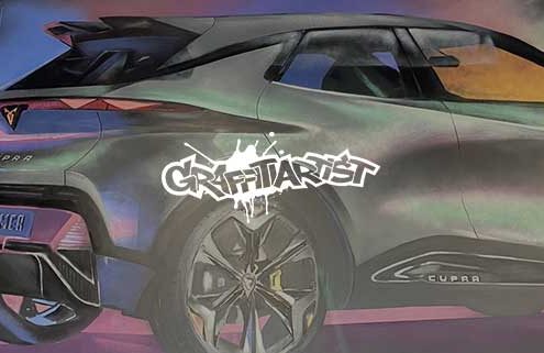 Graffiti eines CUPRA Autos