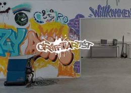 Kreatives Graffiti an der Wand